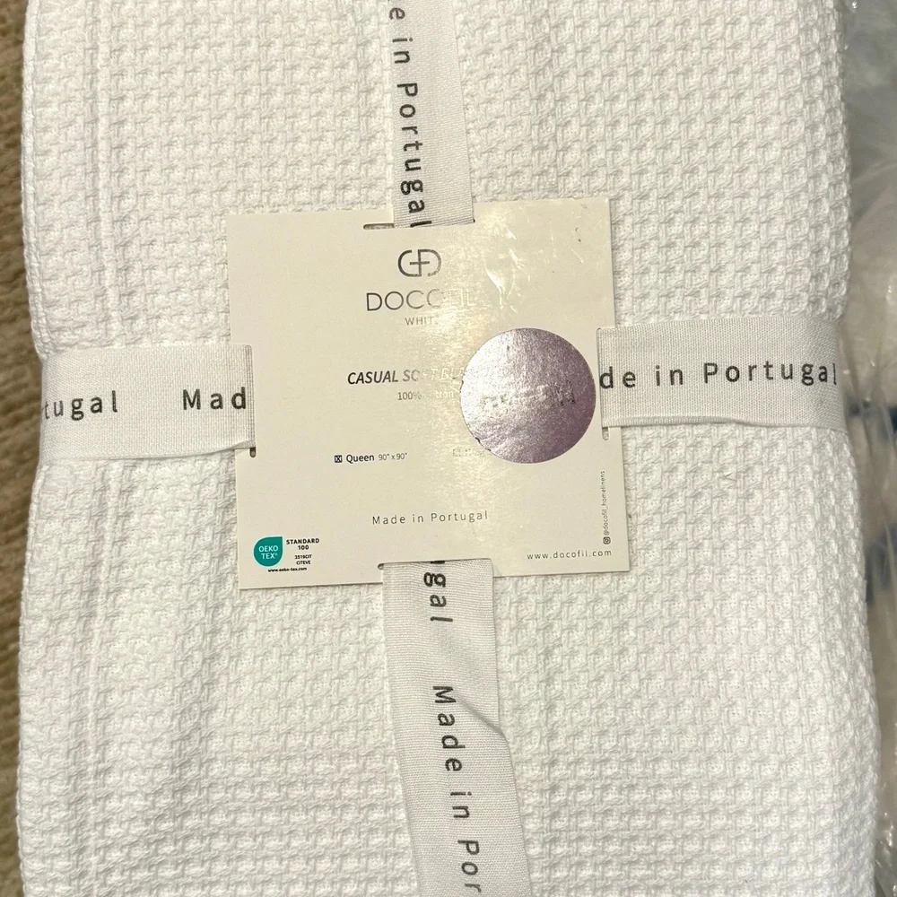 Docofil Portugal Hotel Luxury Matelasse All Season Lightweight Quilt 100% Cotton